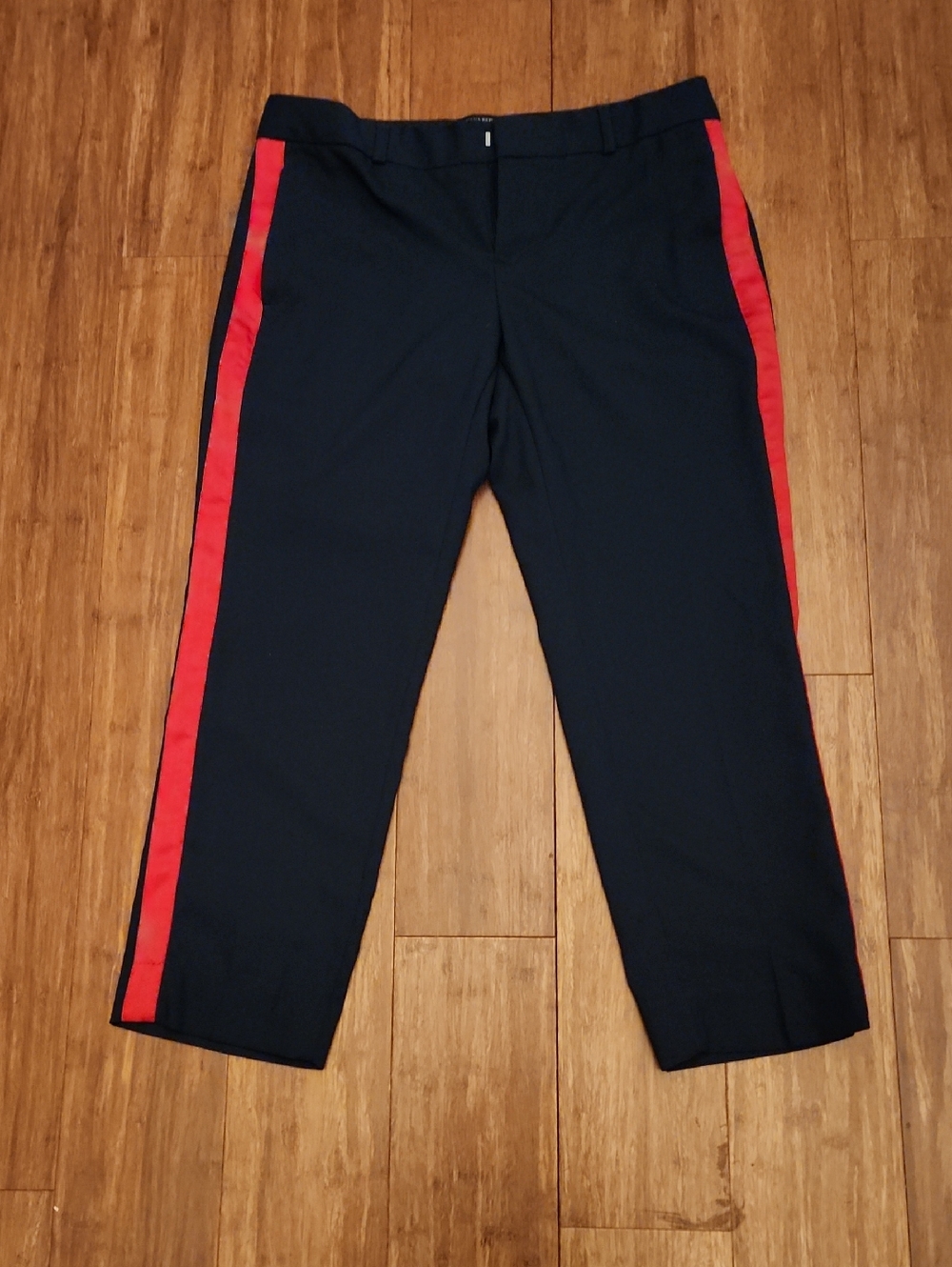 Banana Republic Black Dress Pants with Red Side Stripe